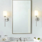 Minimalist Milky White Glass Bathroom Rated Lights