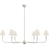 Six-Light White Shade Vintage Chandelier - Clowas