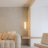 Slender Cylindrical Living Room White Pendant Light - Clowas