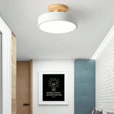 Soft Light Lampshade Wooden Flush Ceiling Light - Clowas