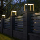 Square Framework Solar Modern Outdoor Pillar Lights - Clowas