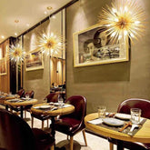 Star-Shaped Long Needle Gold Modern Chandelier - Clowas