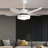 Streamlined White Modern Restaurant Ceiling Fan Light - Clowas