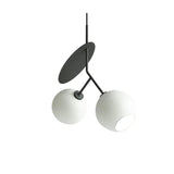 Glass Globe Pendant Light with Red Cherry Design