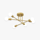 Multi-Arm Structure Gold Modern Ceiling Light - Clowas