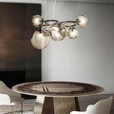 Modern Sphere Pendant Light with Grey Glass
