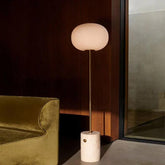 Glass Floor Lamp with Modern Marble Base