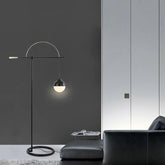 Modern Arched Floor Lamp with Ball for Living Room