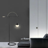 Modern Arched Floor Lamp with Ball for Living Room
