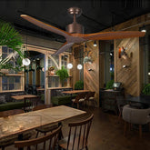 Three-blade wooden vintage dining room fan light - Clowas