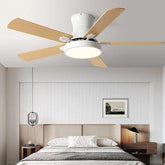 Nordic Silent Wooden Ceiling Fan With Light
