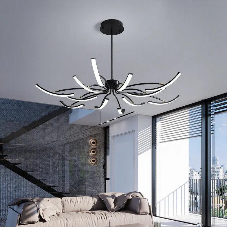 Wave-Shaped Lamp Arm Modern Pendant Light - Clowas