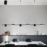 Modern Black Linear Pendant Light For Dining Table