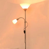 White Dual-Light Upright Plug-In Floor Lamp - Clowas
