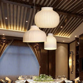 Japanese Silk Dining Room Cluster Pendant Lights