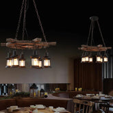 Wooden Frame Vintage Lantern Pendant Light - Clowas