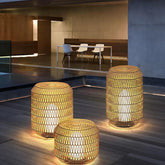 Woven Rattan Floor Lamp Outdoor Lantern Lights - Clowas