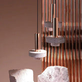 Modern Cement Grey Pendant Light With Metal Finish