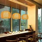 Chinese Rattan Bamboo Lantern Pendant Light