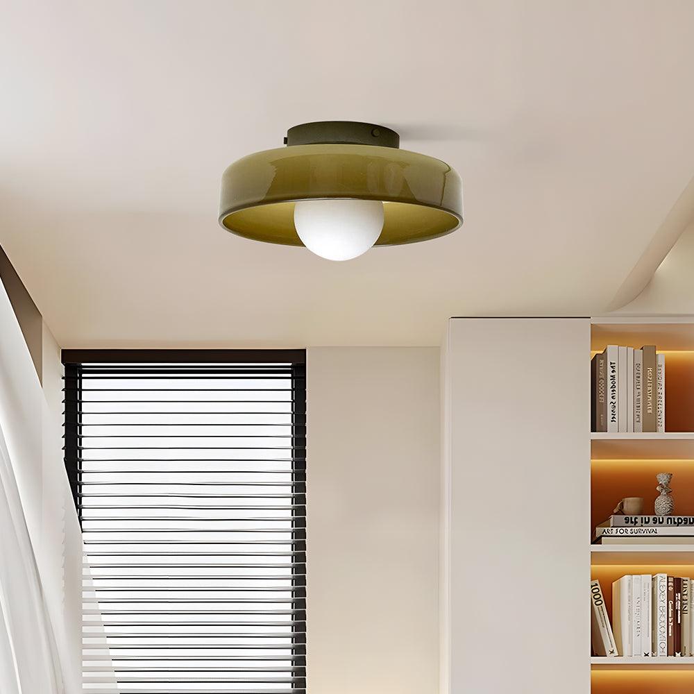 Nordic Round Glass Flush Mount Ceiling Light for Hallway
