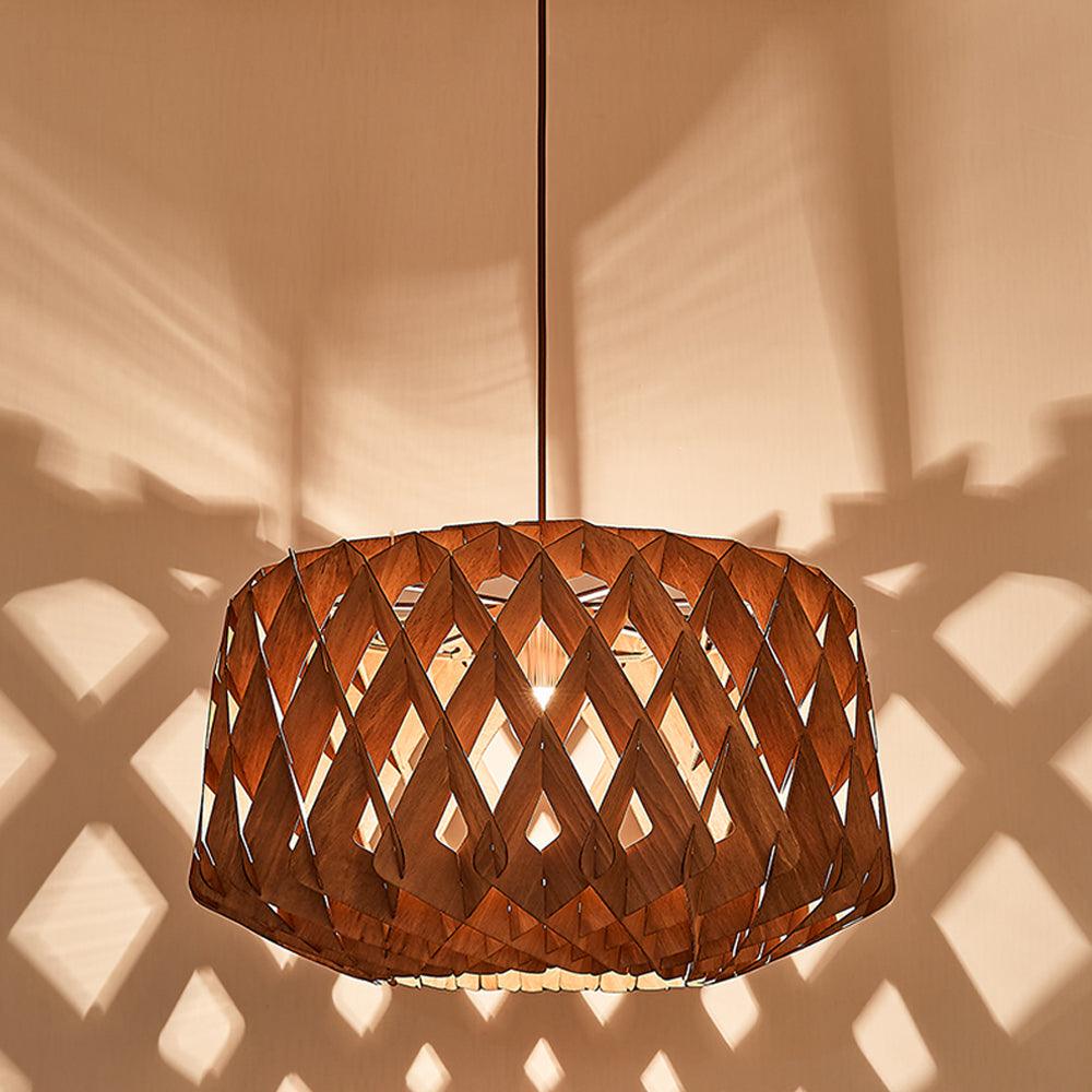Contemporary Creative Woven Wood Pendant Light