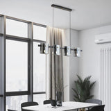 Rectangular Glass Dining Room Brass Pendant Light