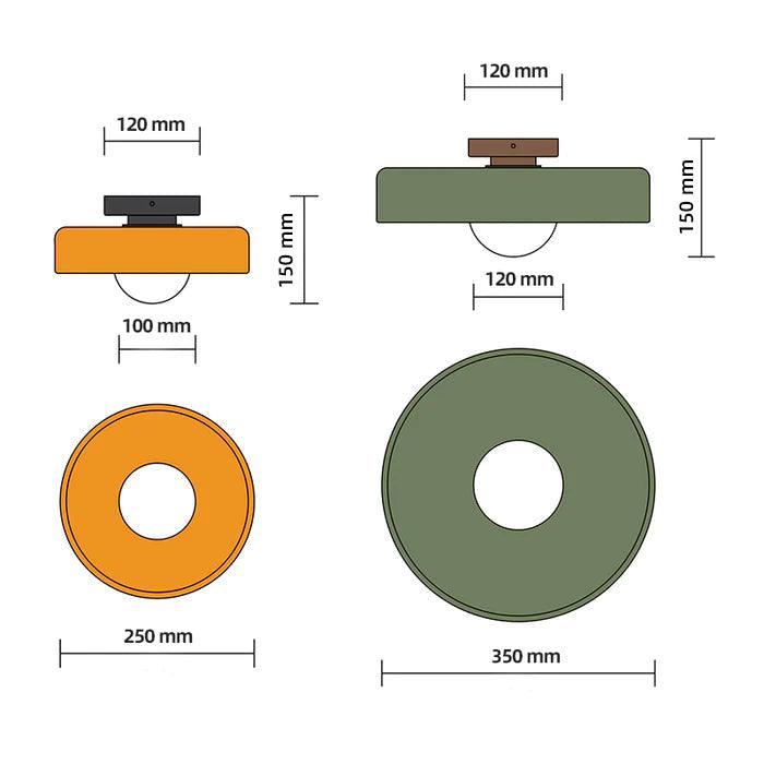 Nordic Green Glass Flush Mount Ceiling Light for Bedroom