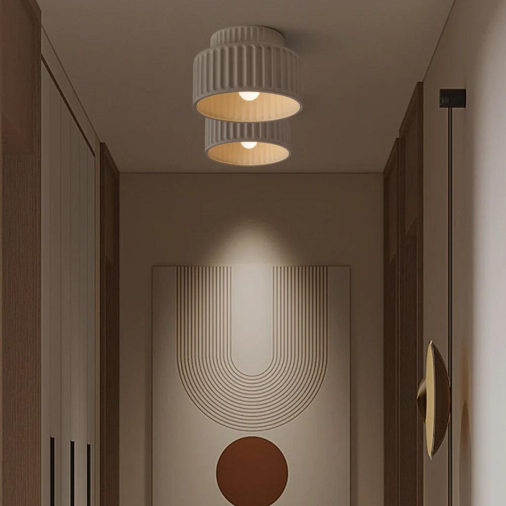 Modern White Wrinkled E27 Ceiling Light