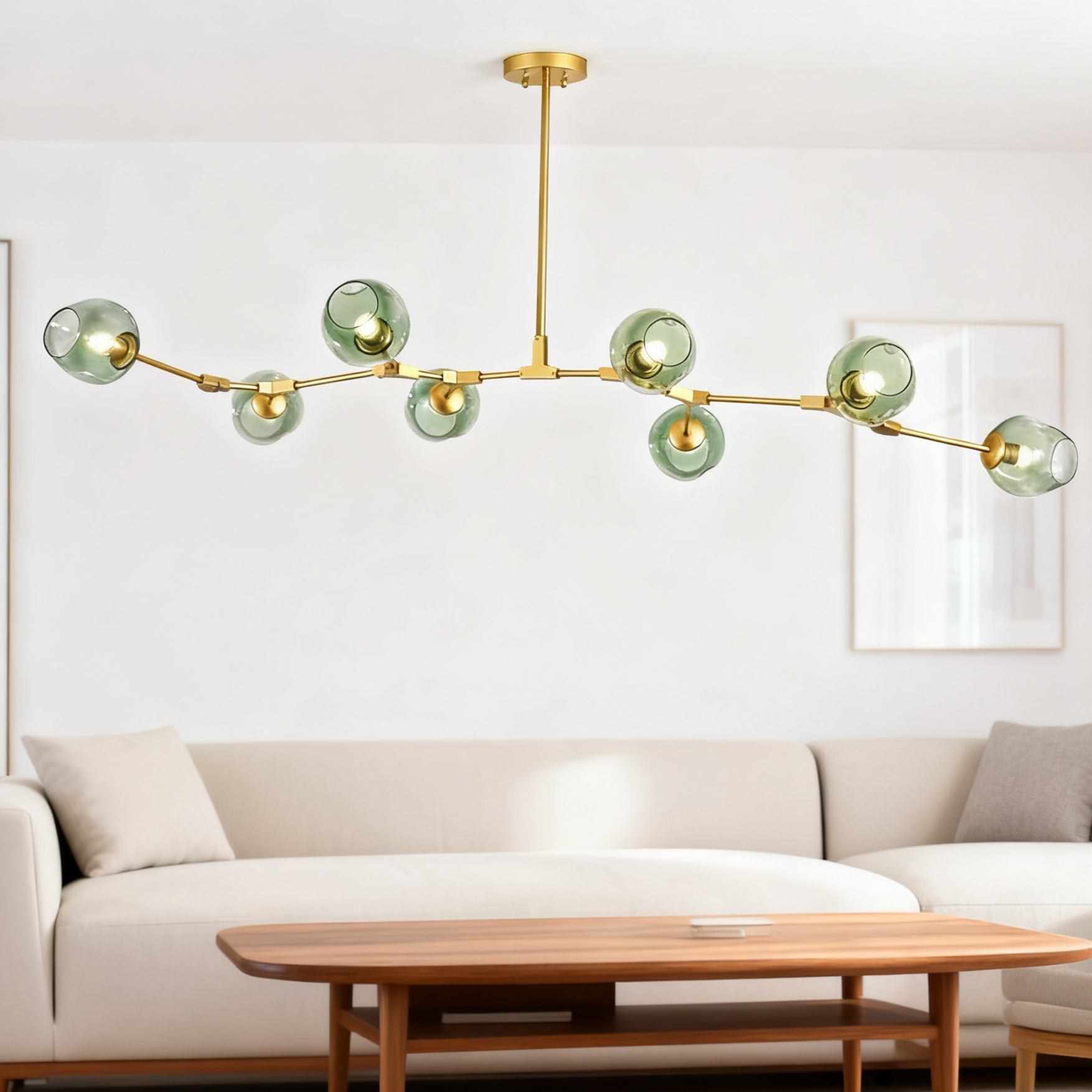 Scandinavian Smoked Glass Rotatable Chandelier