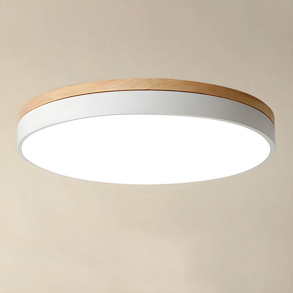 Nordic Circular Wooden Ceiling Lights for Bedroom
