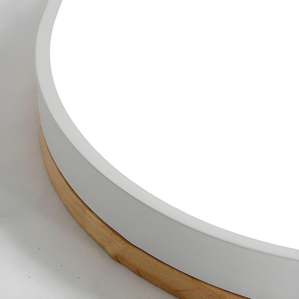 Nordic Circular Wooden Ceiling Lights for Bedroom