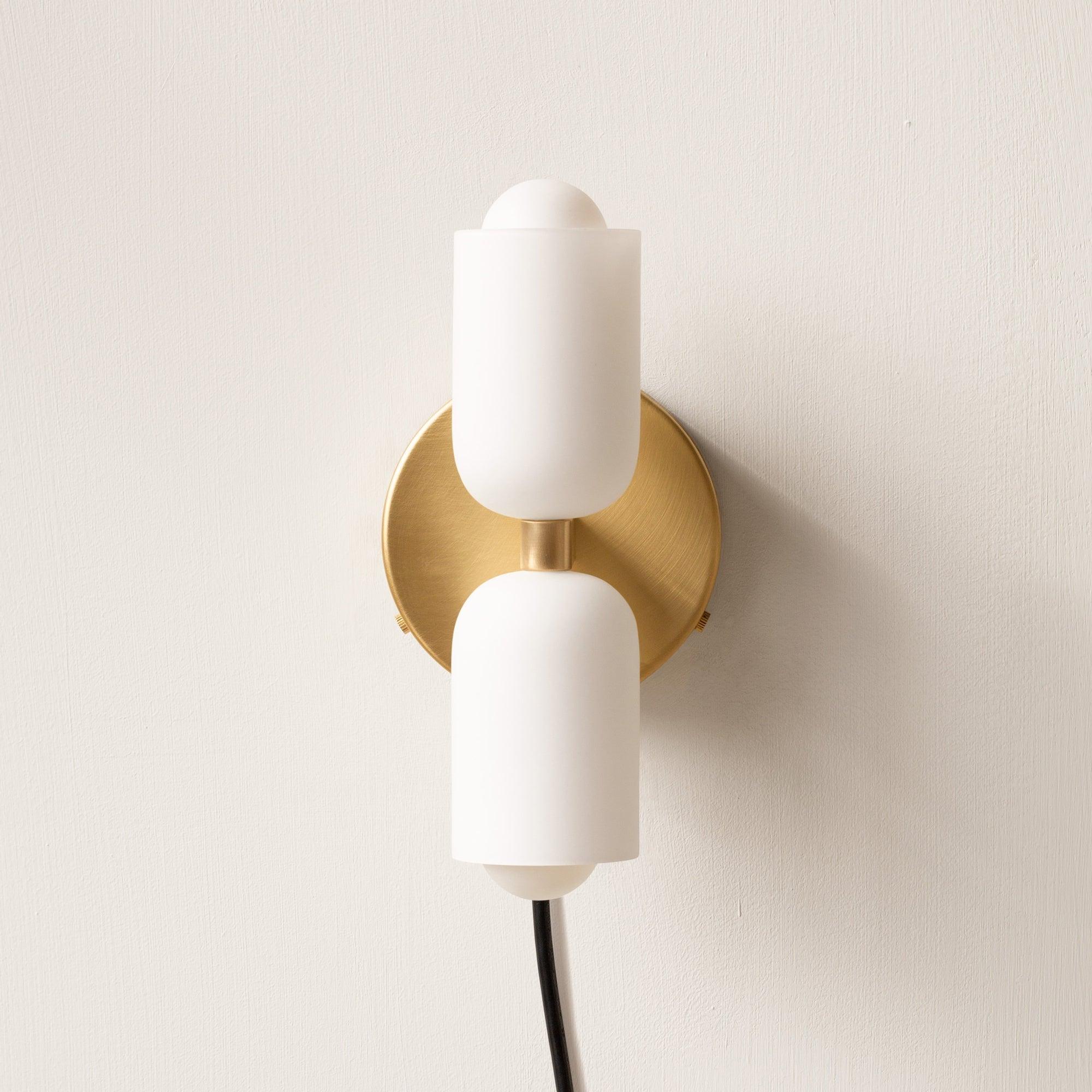 Cream Double Glass Inside Wall Lights