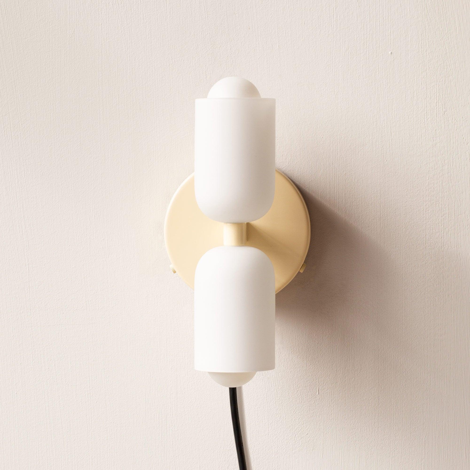 Cream Double Glass Inside Wall Lights