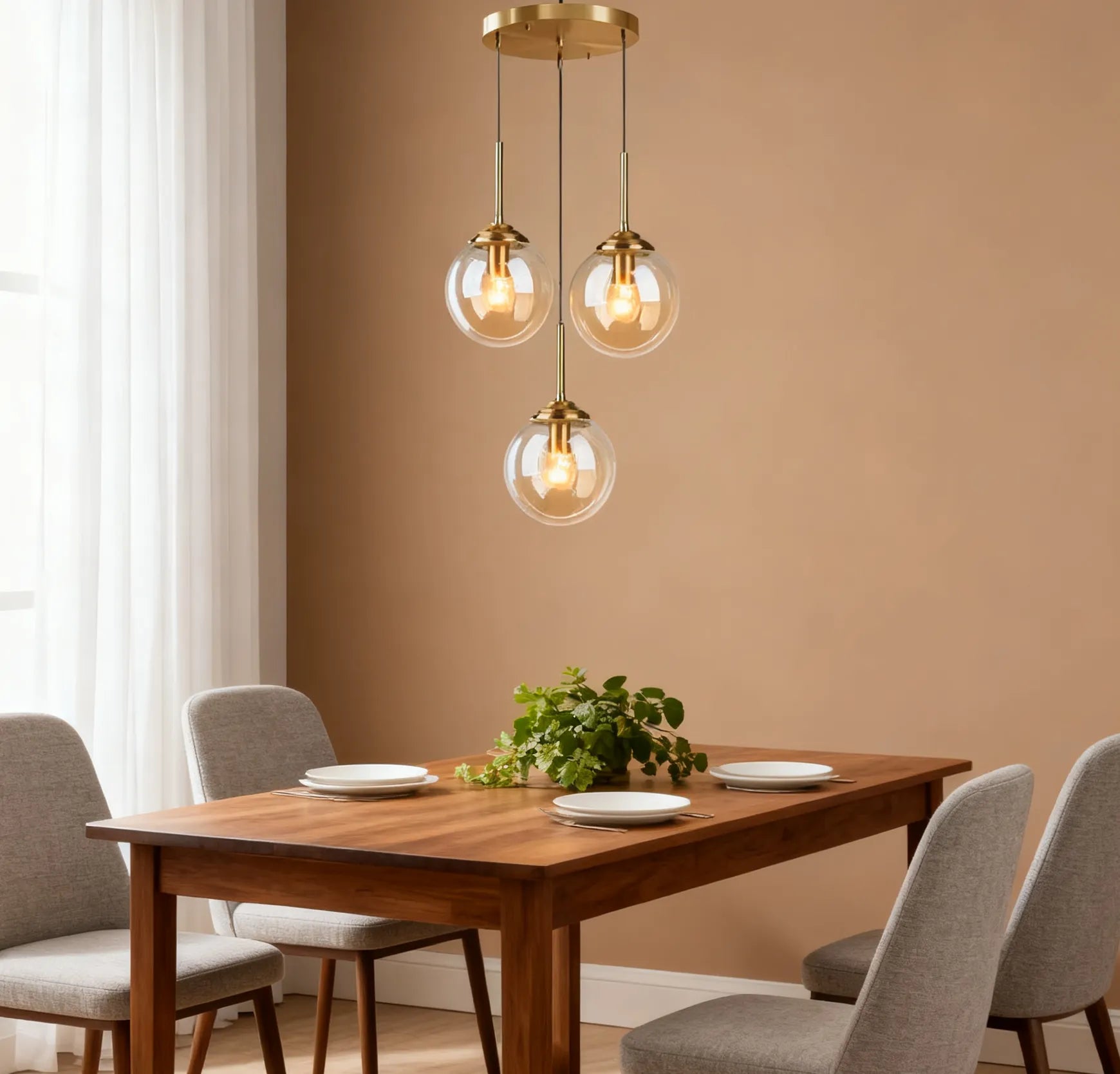 Nordic Globe Glass Pendant Light for Dining Room