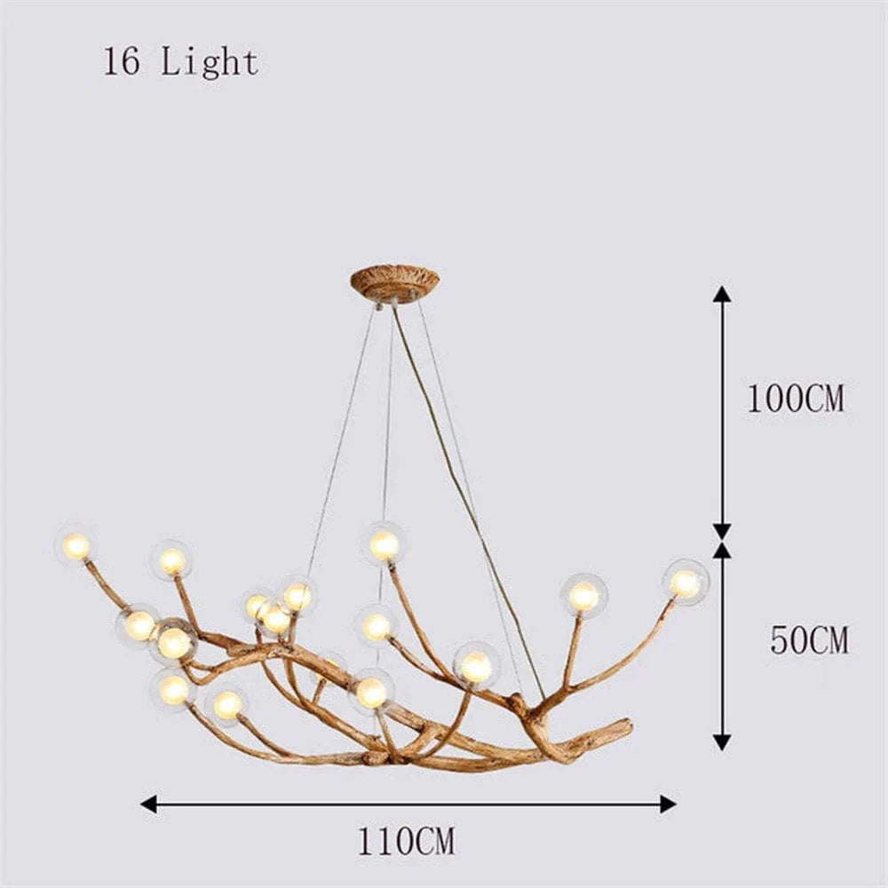 Nordic Rustic Tree Branch Pendant Light