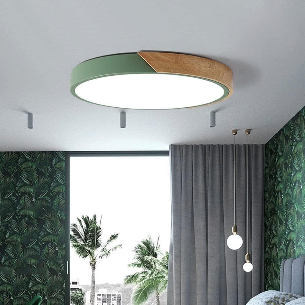 Nordic Pastel Wood LED Light Fixture for Ceiling