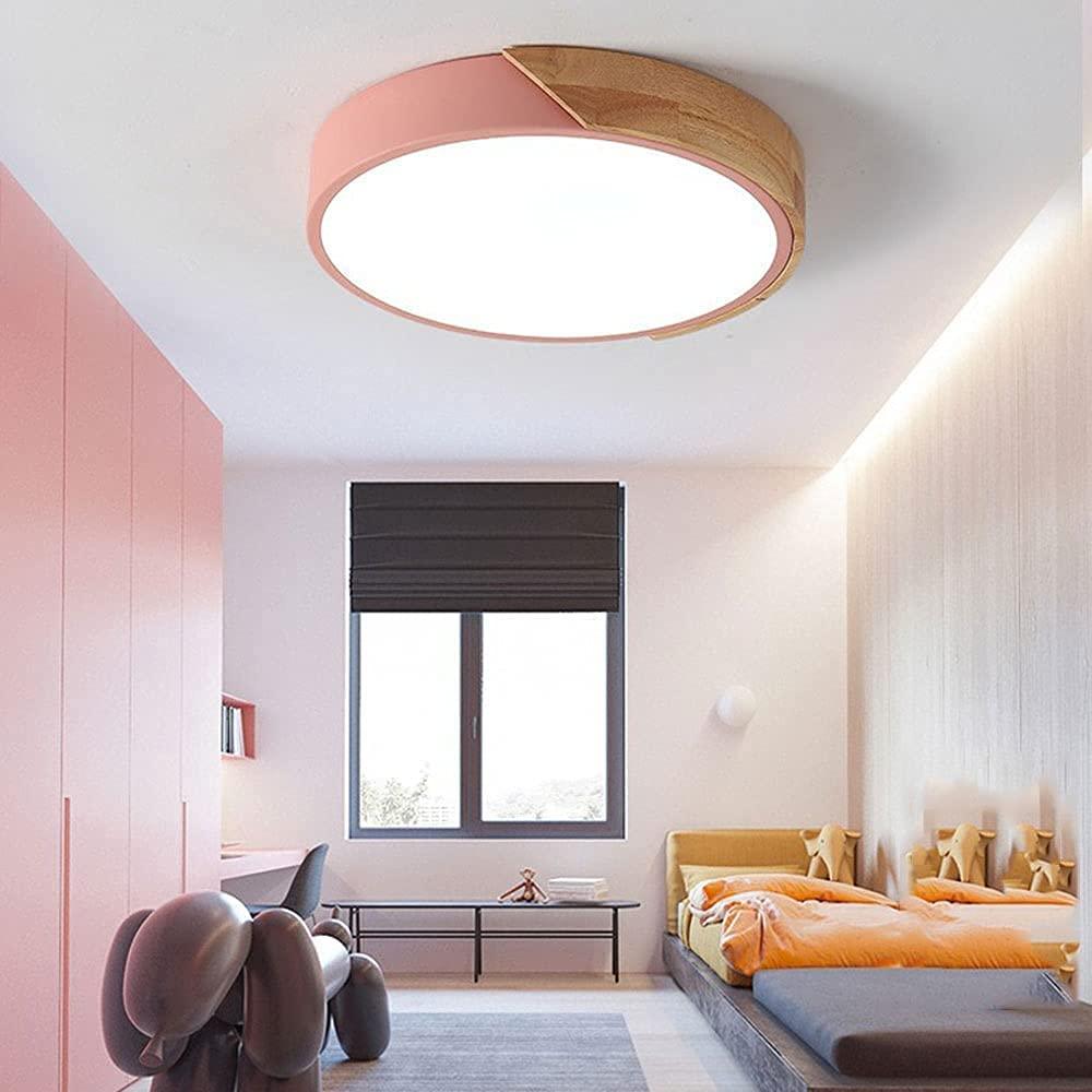 Nordic Pastel Wood LED Light Fixture for Ceiling