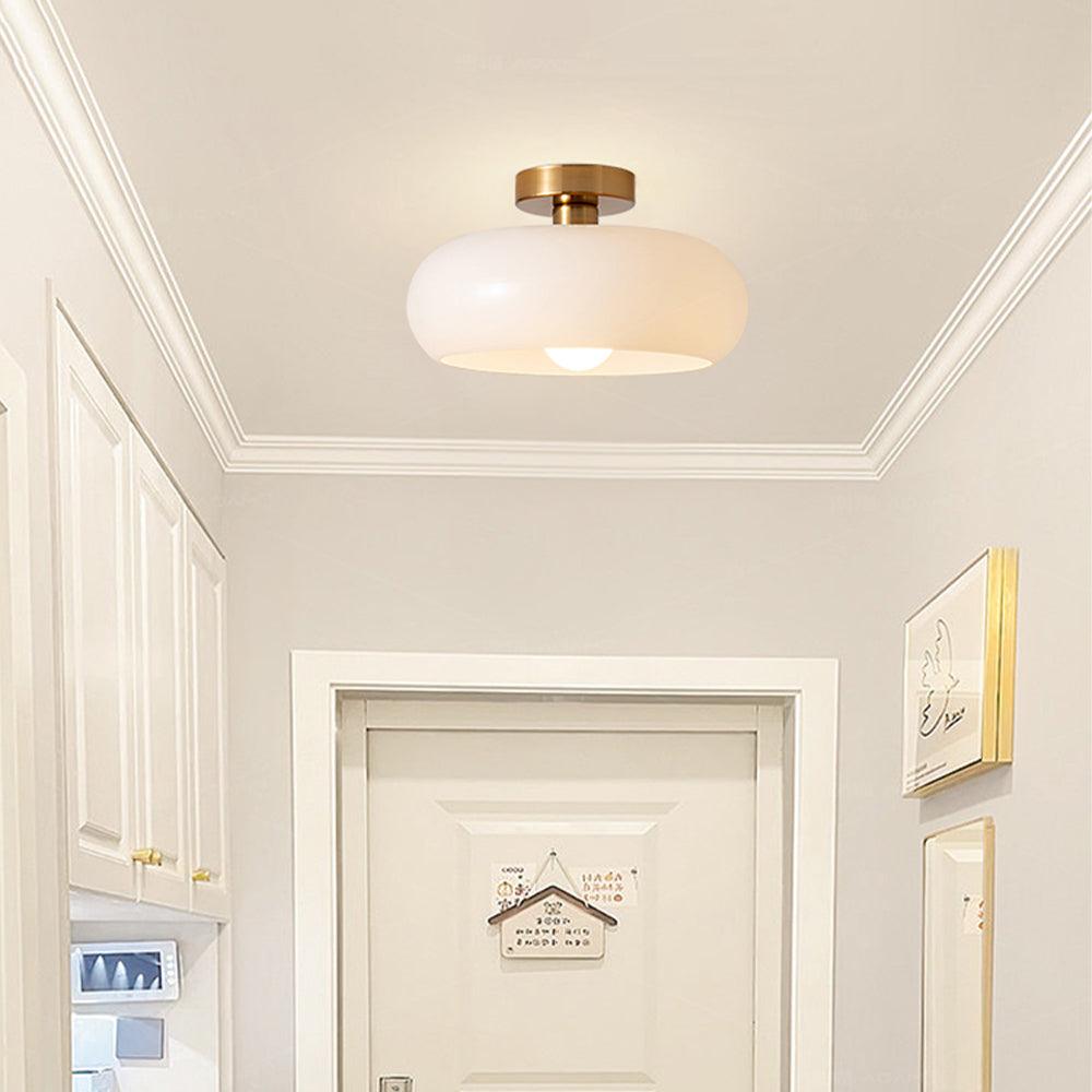 Vintage Persimmon Glass Pendant Light for Corridor
