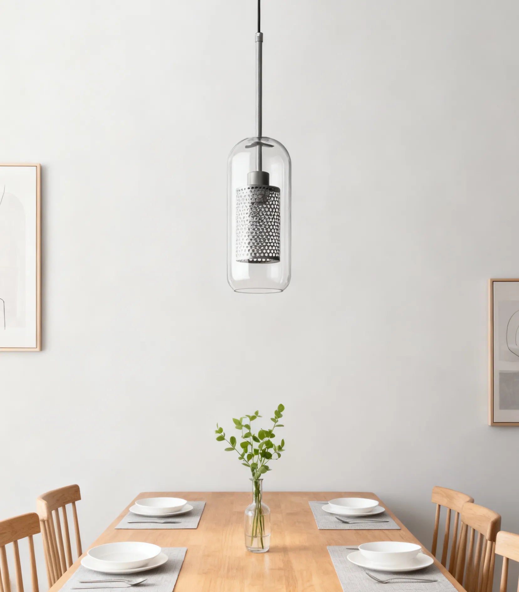 Contemporary Globe Glass Pendant Light for Dining Room