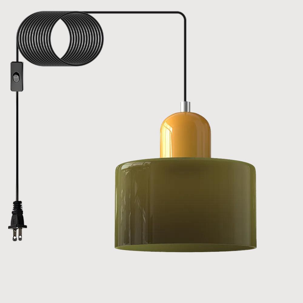 Cream Style Round Glass Light Fitting Pendant