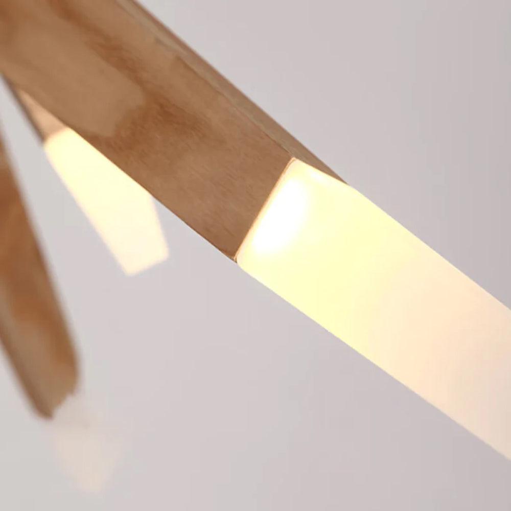 Asymmetrical Wooden Pendant Lights for Dining Table