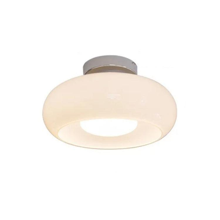 Bauhaus Orange Glass LED Semi Flush Ceiling Light for Bedroom