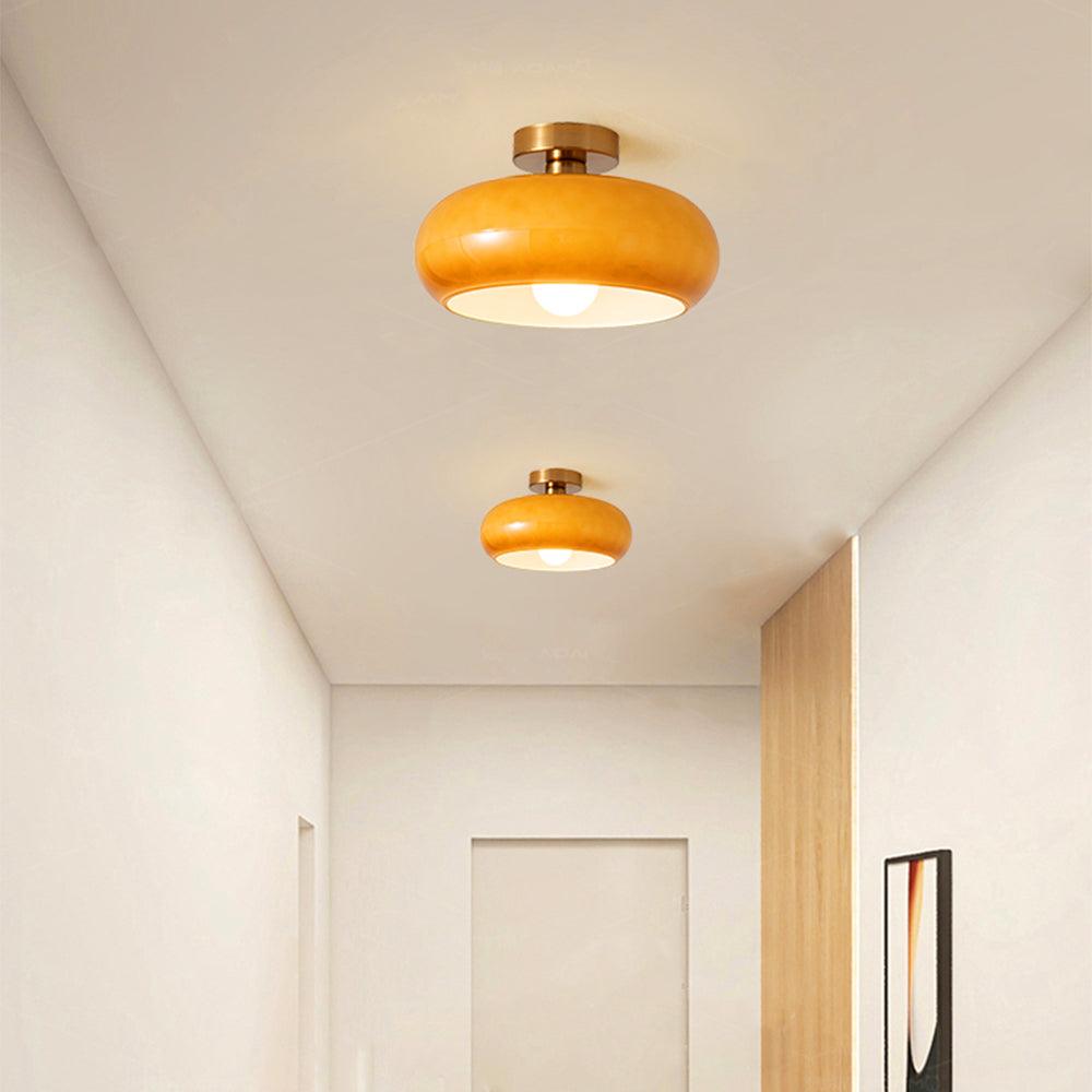 Vintage Persimmon Glass Pendant Light for Corridor