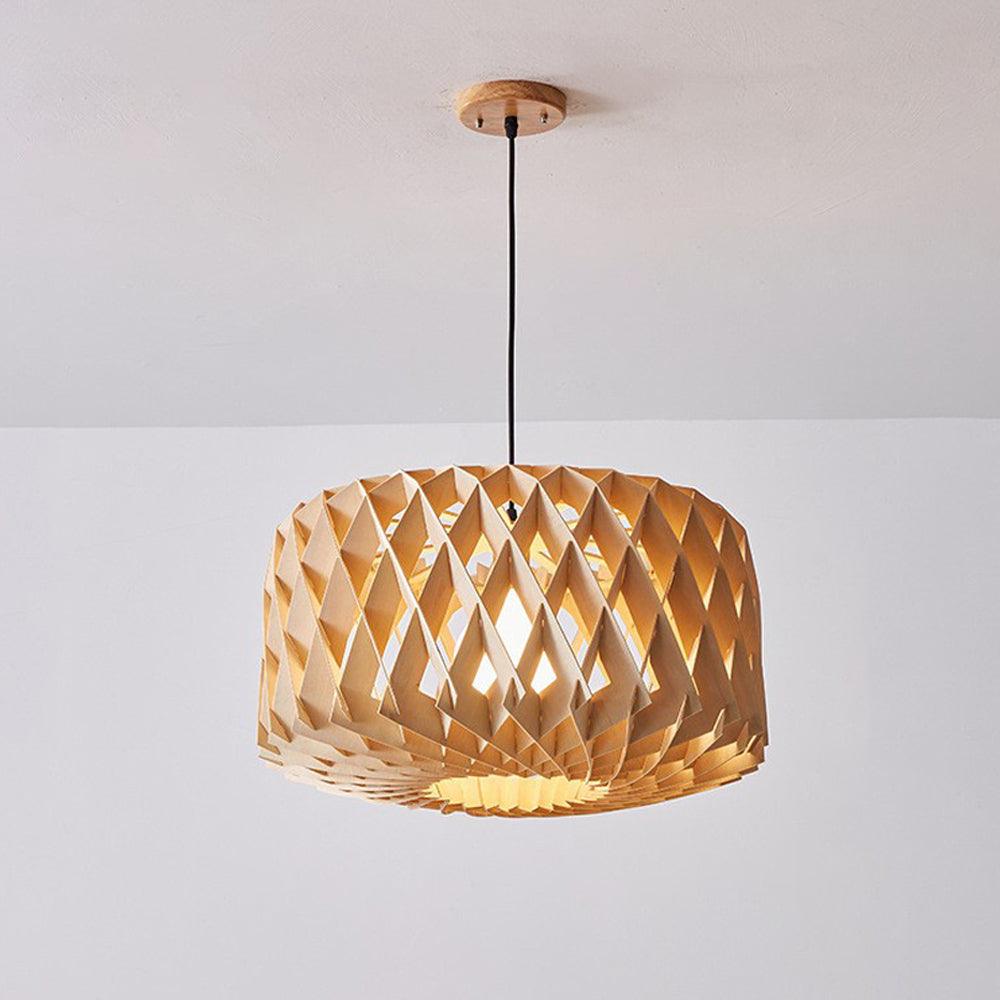 Contemporary Creative Woven Wood Pendant Light
