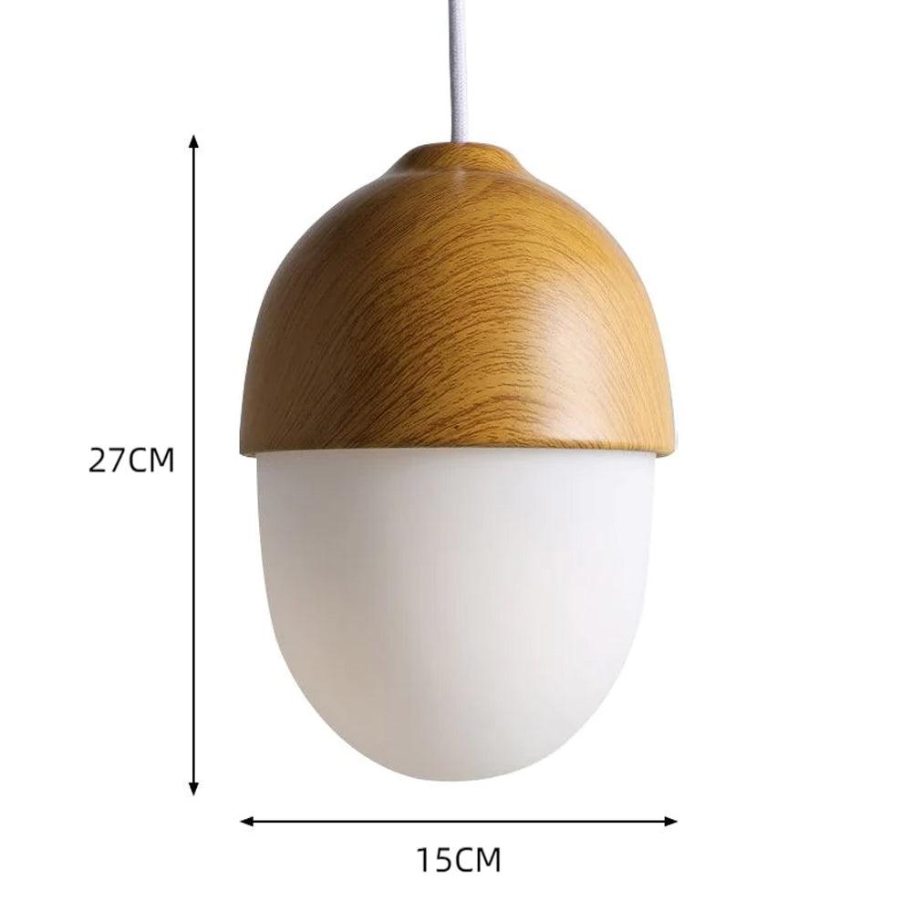 Rustic Wood Pendant Light with Nut Shape