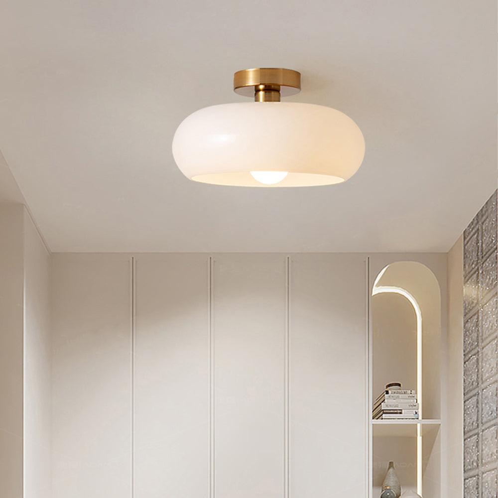 Vintage Persimmon Glass Pendant Light for Corridor