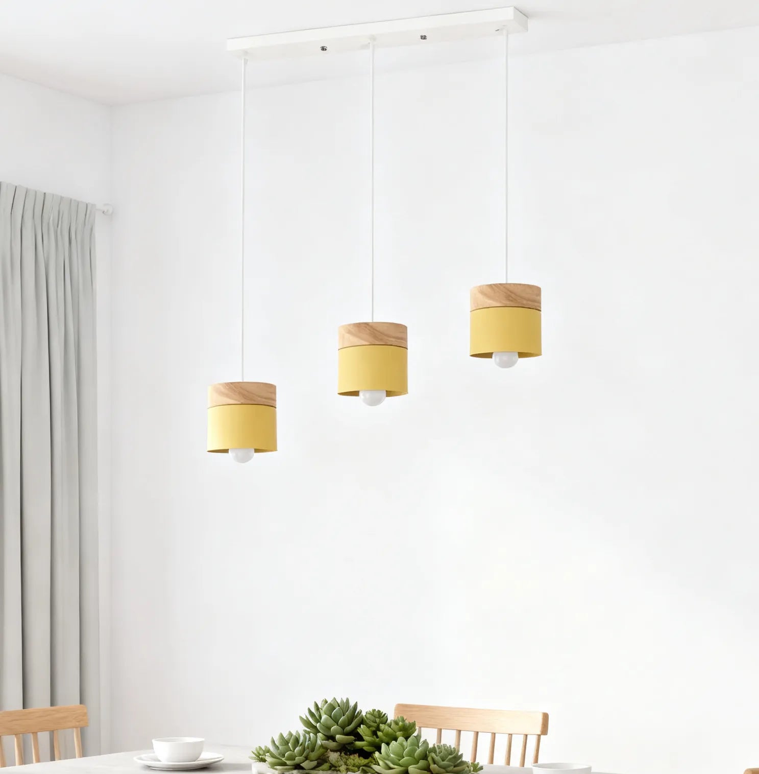 Nordic Macaron Wood Pendant Light for Dining Room
