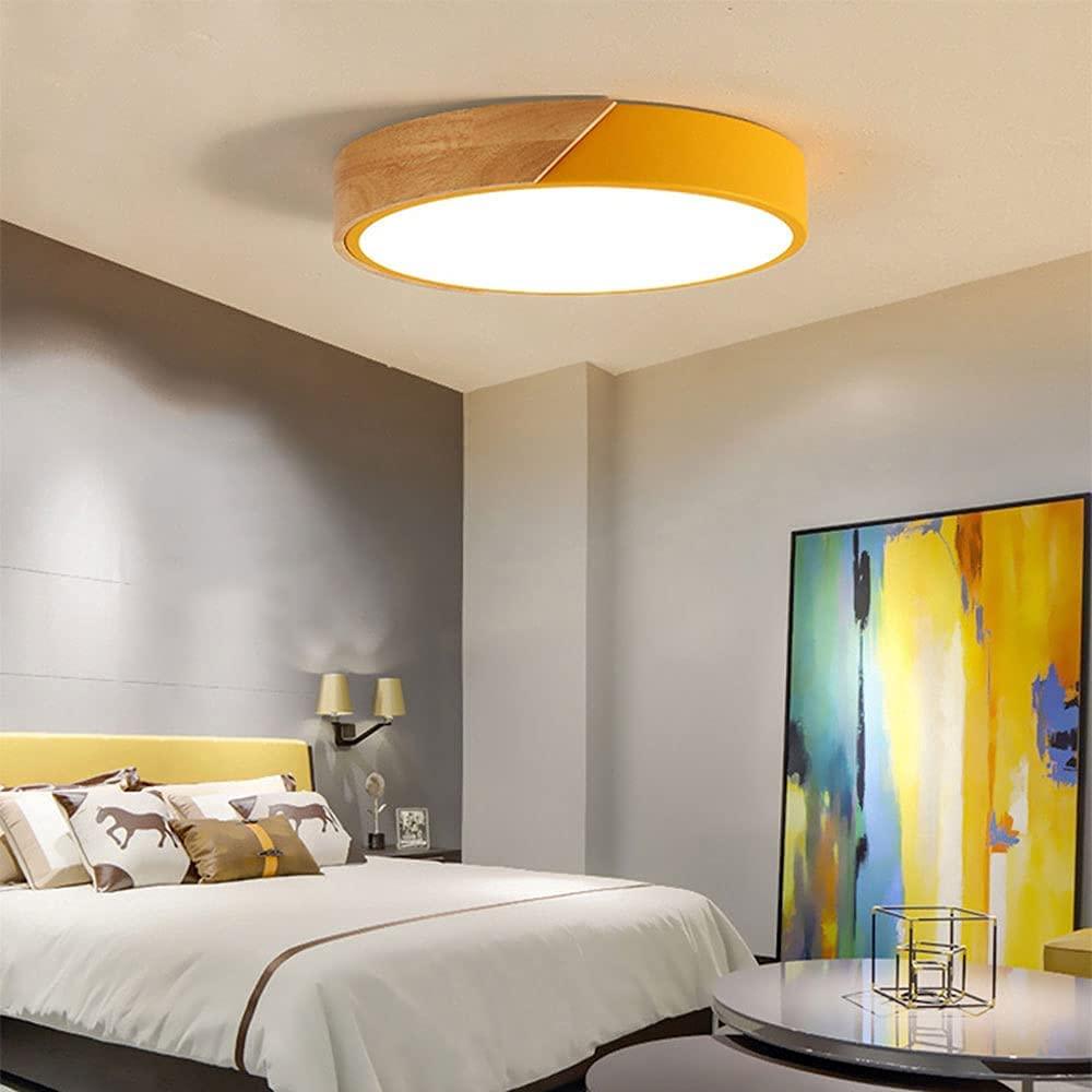 Nordic Pastel Wood LED Light Fixture for Ceiling