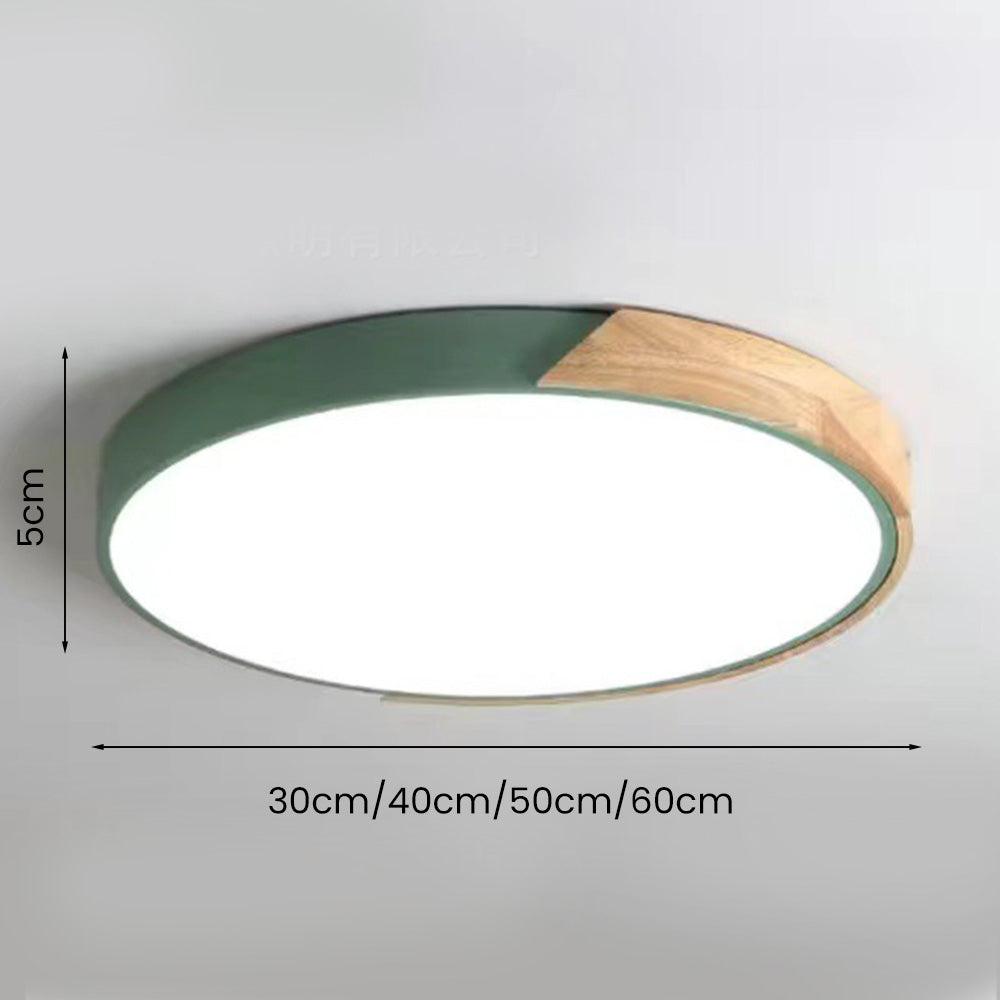 Nordic Pastel Wood LED Light Fixture for Ceiling