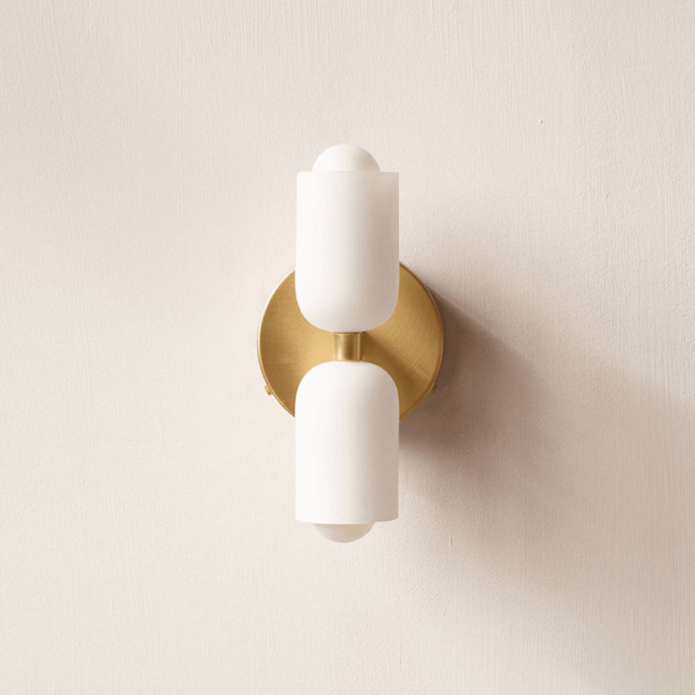 Cream Double Glass Inside Wall Lights